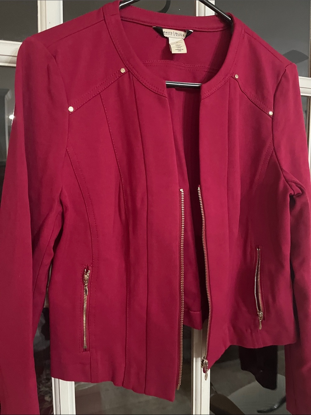 White House black market red Zip-Front Blazer Jacket
